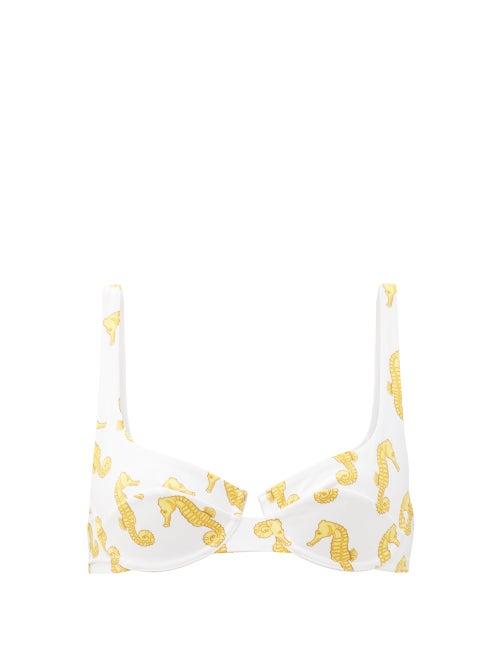 Matchesfashion.com Fisch - Grenadins Underwired Bikini Top - Womens - White Multi