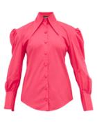 Matchesfashion.com Elzinga - Balloon Sleeve Poplin Shirt - Womens - Pink