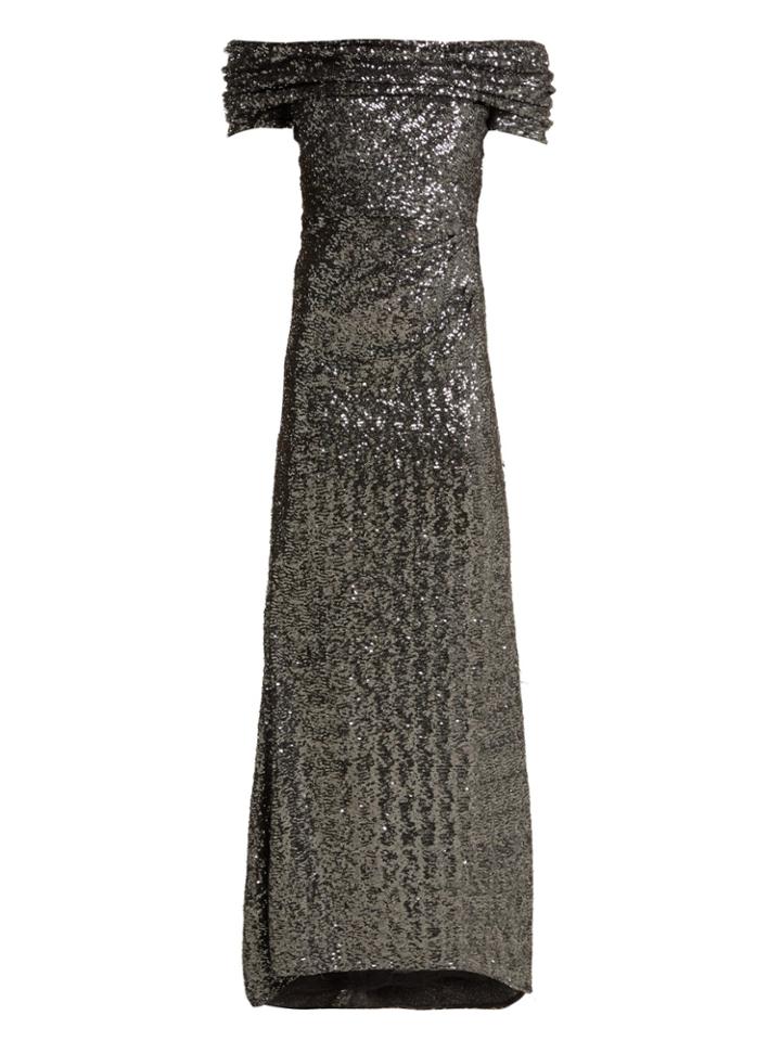 Dolce & Gabbana Off-the-shoulder Sequinned Gown