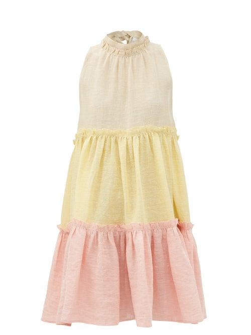 Matchesfashion.com Lisa Marie Fernandez - Erica Tiered Linen-blend Dress - Womens - Multi