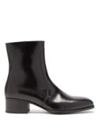 Matchesfashion.com Lemaire - Stacked Heel Leather Boots - Mens - Black