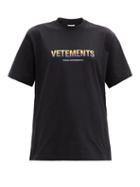 Matchesfashion.com Vetements - Think Differently-print Cotton-jersey T-shirt - Womens - Black