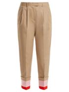 Preen Line Daria Striped-cuff Stretch-cotton Cropped Trousers