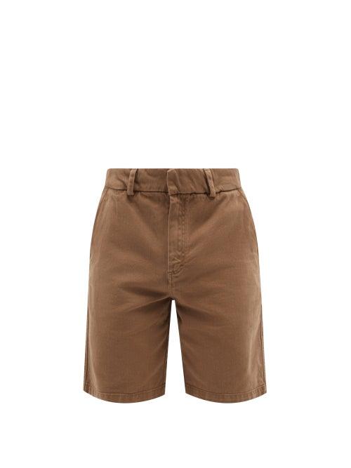 Another Aspect - Patch-pocket Organic-cotton Shorts - Mens - Brown