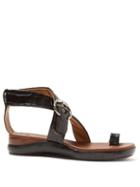Matchesfashion.com Chlo - Crocodile Embossed Leather Sandals - Womens - Black
