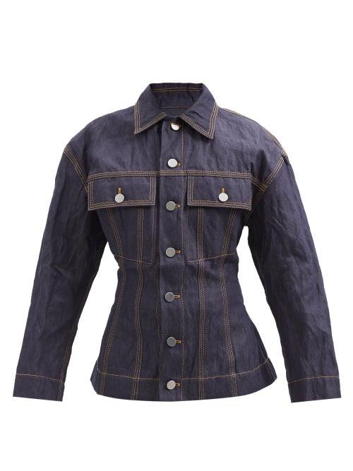 Bottega Veneta - Creased Denim Jacket - Womens - Denim