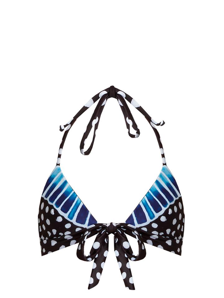Mara Hoffman Samba Blue-print Halterneck Bikini Top