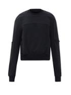 Rick Owens - Geth Raised-seam Cotton-jersey Sweatshirt - Mens - Black