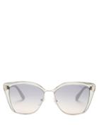 Matchesfashion.com Prada Eyewear - Square Frame Acetate Sunglasses - Womens - Light Blue