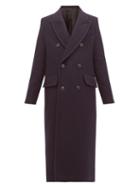 Matchesfashion.com Ami - Double Breasted Virgin Wool Blend Coat - Womens - Navy
