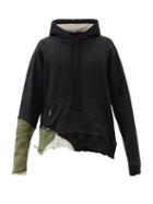Matchesfashion.com Greg Lauren - Fragment Deconstructed Cotton Hooded Sweatshirt - Mens - Black Multi