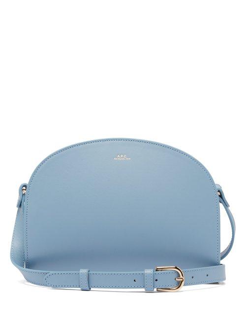 Matchesfashion.com A.p.c. - Half Moon Leather Cross Body Bag - Womens - Light Blue