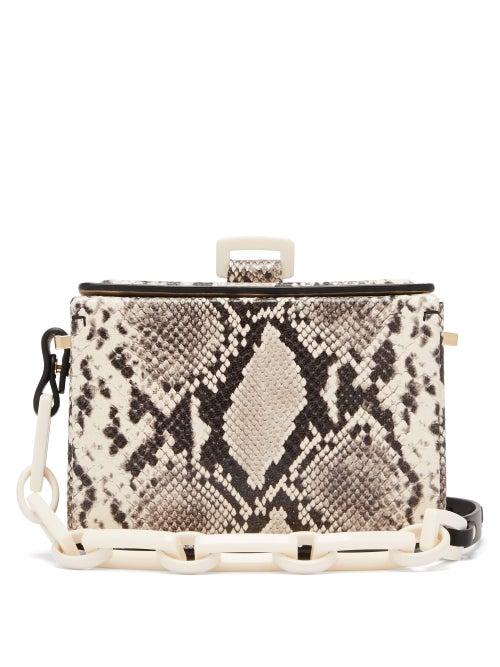 Matchesfashion.com Nico Giani - Cerea Python-effect Leather Shoulder Bag - Womens - Grey Multi