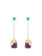 Jade Jagger Neverending Lozenger 18kt Gold & Diamond Earrings
