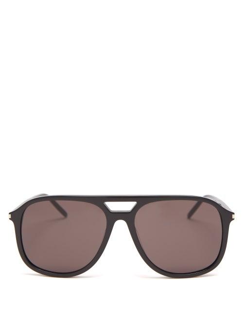 Saint Laurent - Aviator Acetate Sunglasses - Mens - Black