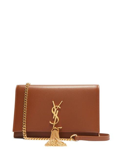 Matchesfashion.com Saint Laurent - Kate Mini Monogram Leather Cross Body Bag - Womens - Tan