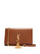 Matchesfashion.com Saint Laurent - Kate Mini Monogram Leather Cross Body Bag - Womens - Tan