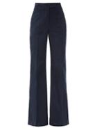 Matchesfashion.com Gabriela Hearst - Leda High-rise Cotton-blend Corduroy Trousers - Womens - Navy