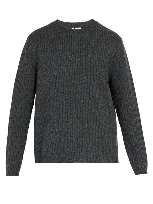 Matchesfashion.com Acne Studios - Nicholas Wool Sweater - Mens - Grey