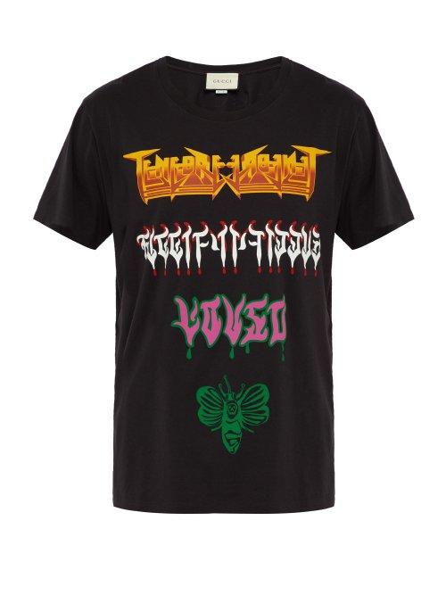 Matchesfashion.com Gucci - Metal Cotton Jersey T Shirt - Mens - Black Multi