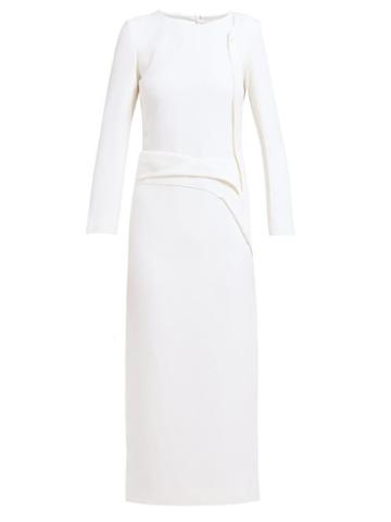 Matchesfashion.com Carl Kapp - Nectar Folded Panel Wool Midi Dress - Womens - White