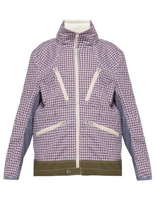 Matchesfashion.com Junya Watanabe - High Neck Checked Cotton Jacket - Mens - Multi