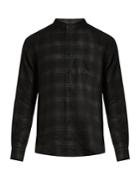 Helbers Band-collar Double-layer Voile Shirt
