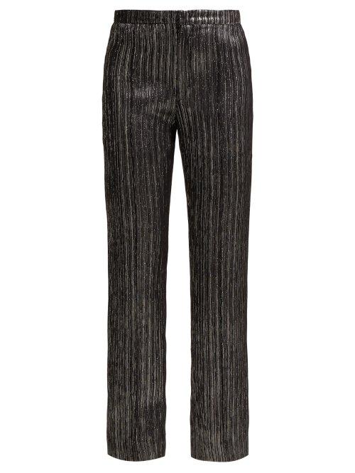 Matchesfashion.com Isabel Marant - Denlo Cropped Lam Trousers - Womens - Black Silver