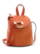 Jw Anderson - Lid Chain-embellished Leather Bucket Bag - Womens - Orange