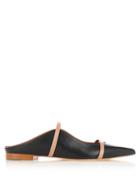 Matchesfashion.com Malone Souliers By Roy Luwolt - Maureen Backless Leather Flats - Womens - Black Nude
