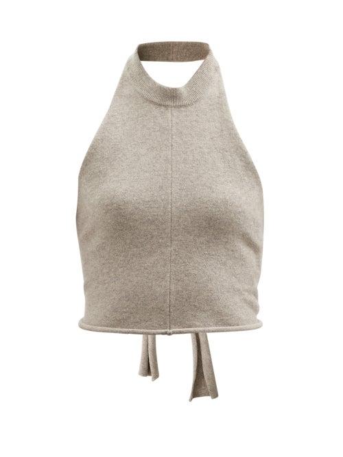 Extreme Cashmere - No.160 Wies Halterneck Stretch-cashmere Top - Womens - Beige