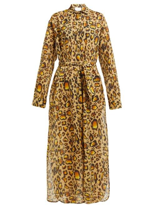 Matchesfashion.com On The Island - Balos Leopard Print Cotton Shirtdress - Womens - Leopard