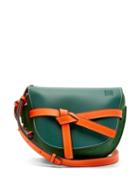 Matchesfashion.com Loewe - Gate Small Leather And Felt Cross Body Bag - Womens - Green Multi
