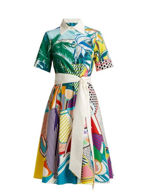 Matchesfashion.com Mary Katrantzou - Cecilia Pop Art Print Cotton Dress - Womens - Multi
