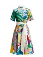 Matchesfashion.com Mary Katrantzou - Cecilia Pop Art Print Cotton Dress - Womens - Multi