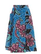 Matchesfashion.com Rhode - Tiana Floral-print Cotton-poplin Midi Skirt - Womens - Blue Print