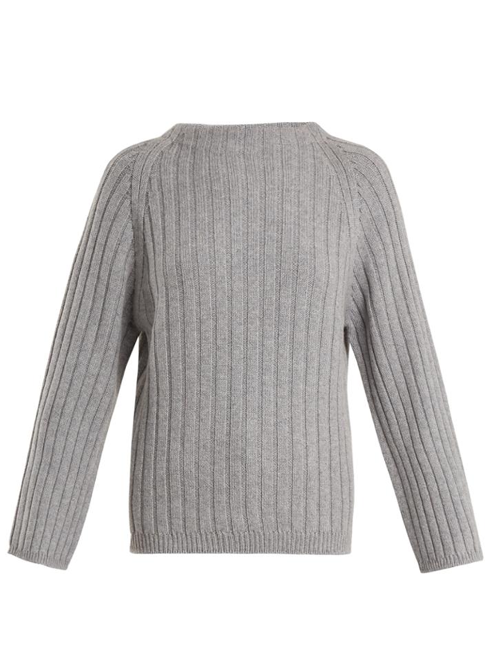 Queene And Belle Aster Ribbed-knit Cashmere Sweater
