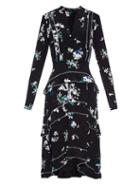 Proenza Schouler Long-sleeved Floral-print Silk Dress