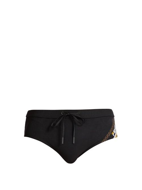 Matchesfashion.com Fendi - Mania Logo Print Swim Briefs - Mens - Black