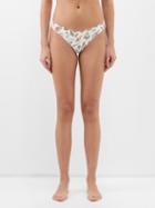 Marysia - Santa Barbara Scalloped Bikini Briefs - Womens - Ivory Multi
