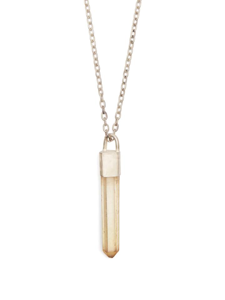 Parts Of Four Talisman Citrine-pendant Sterling Silver Necklace