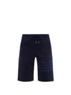 Mens Rtw Thom Browne - Four-bar Cotton-jersey Shorts - Mens - Navy