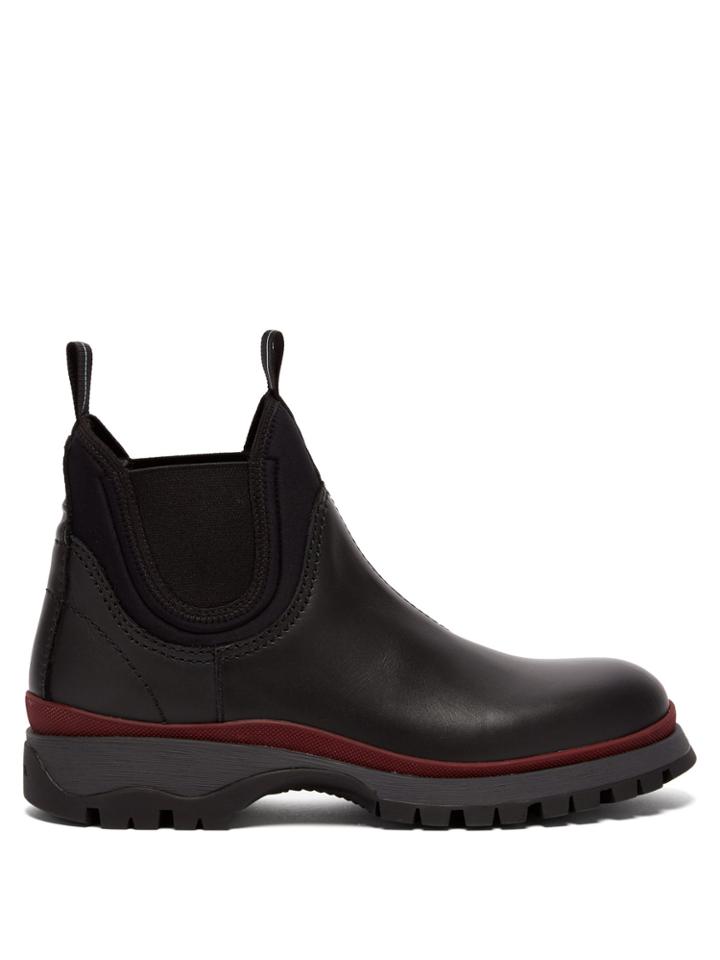 Prada Chelsea Trek-sole Leather Boots