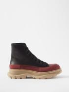 Alexander Mcqueen - Tread Slick Chunky-sole Leather Boots - Mens - Brown Black