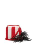 Matchesfashion.com Marques'almeida - Feather Strap Striped Leather Cross Body Bag - Womens - Red Stripe