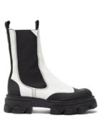 Matchesfashion.com Ganni - Chunky Topstitched Leather Chelsea Boots - Womens - White