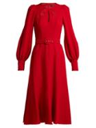 Matchesfashion.com Andrew Gn - Cut Out Crepe Midi Dress - Womens - Red