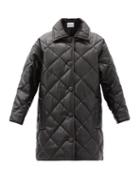 Matchesfashion.com Stand Studio - Jacey Quilted Faux-leather Coat - Womens - Black