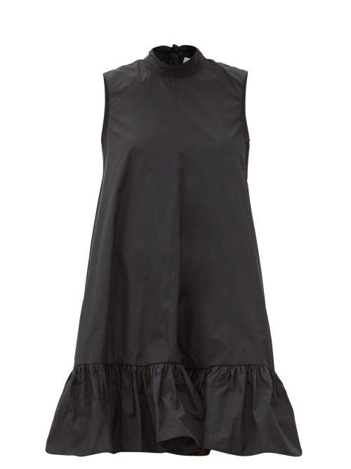Matchesfashion.com Redvalentino - Back-bow Dropped-hem Taffeta Dress - Womens - Black