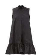 Matchesfashion.com Redvalentino - Back-bow Dropped-hem Taffeta Dress - Womens - Black